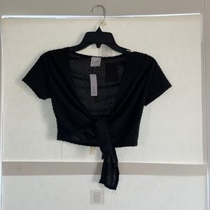 NWT Livi by Olivia Rae Black Tie Front Crop Top Size XS